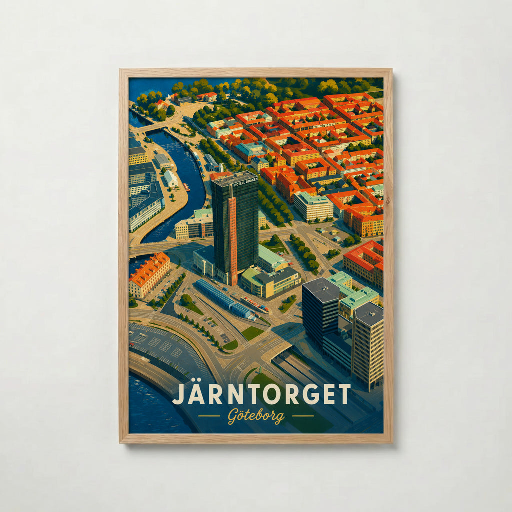 Järntorget i ekram med ljust trä – köp enkelt hos Bozetto affisch i hög kvalitet