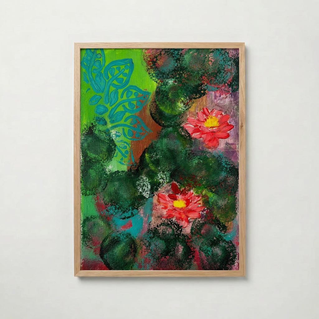 Sonia Tondkar Röda Blommor i Grönt Poster – ekram