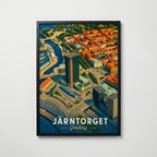 Järntorget affisch i modern svart ram – stark kontrast och stil, Bozetto poster i hög tryckkvalitet