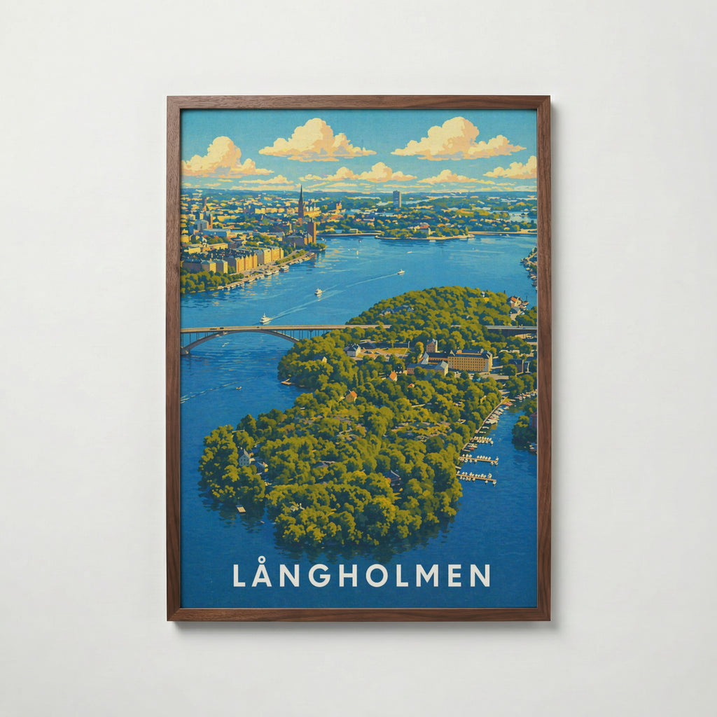 Långholmen Stockholm i valnötsram med mörkt trä – köp enkelt hos Bozetto i hög kvalitet
