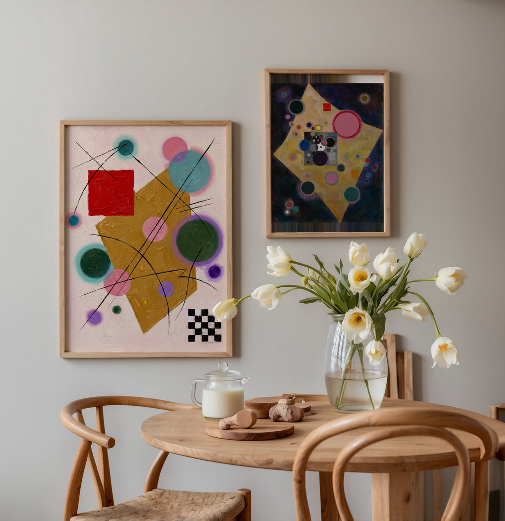 Wassily Kandinsky Red Accent Poster – två posters i rum 3