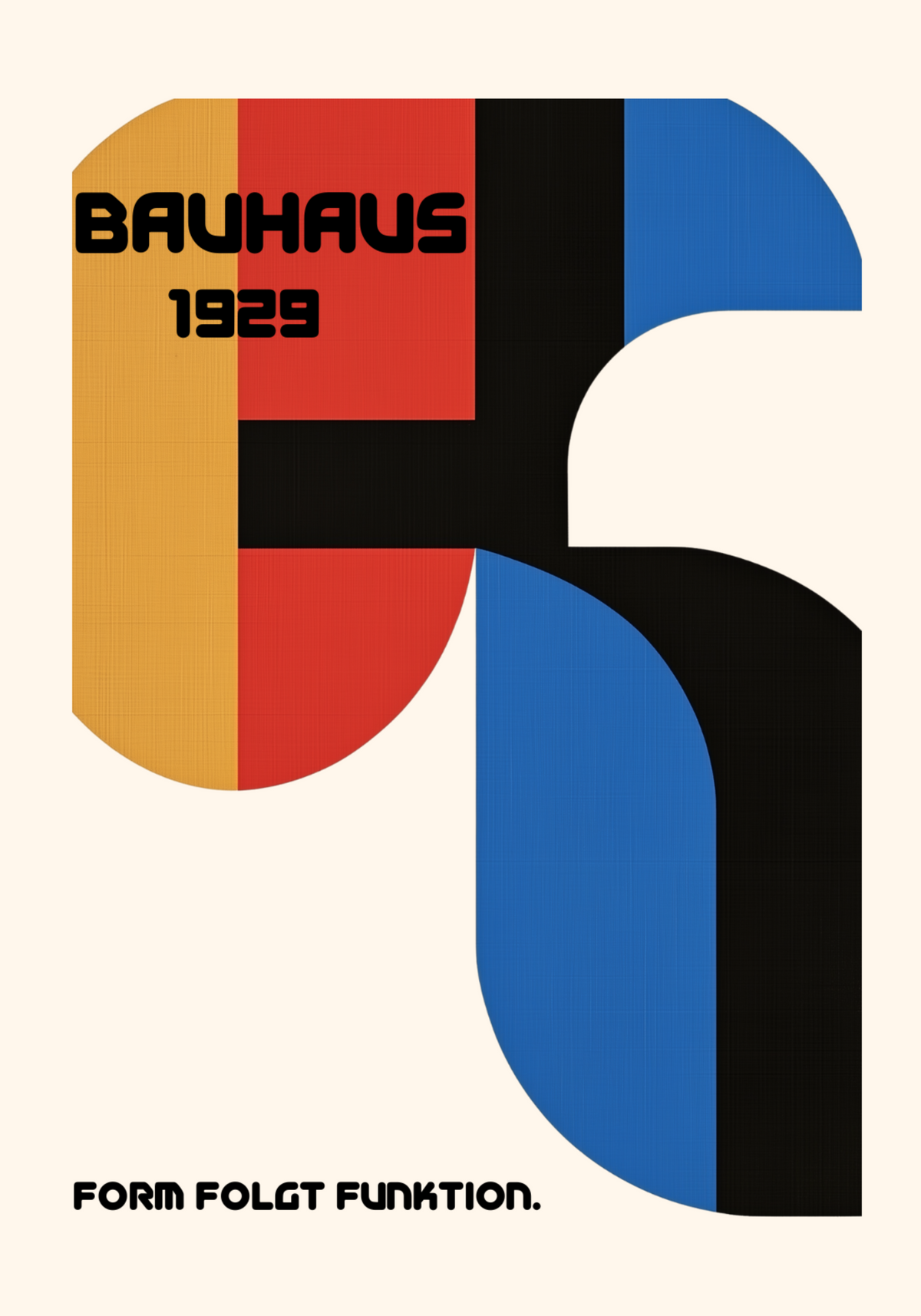 Bauhaus Form and Function poster visad rakt fram – Bozetto affisch i hög tryckkvalitet