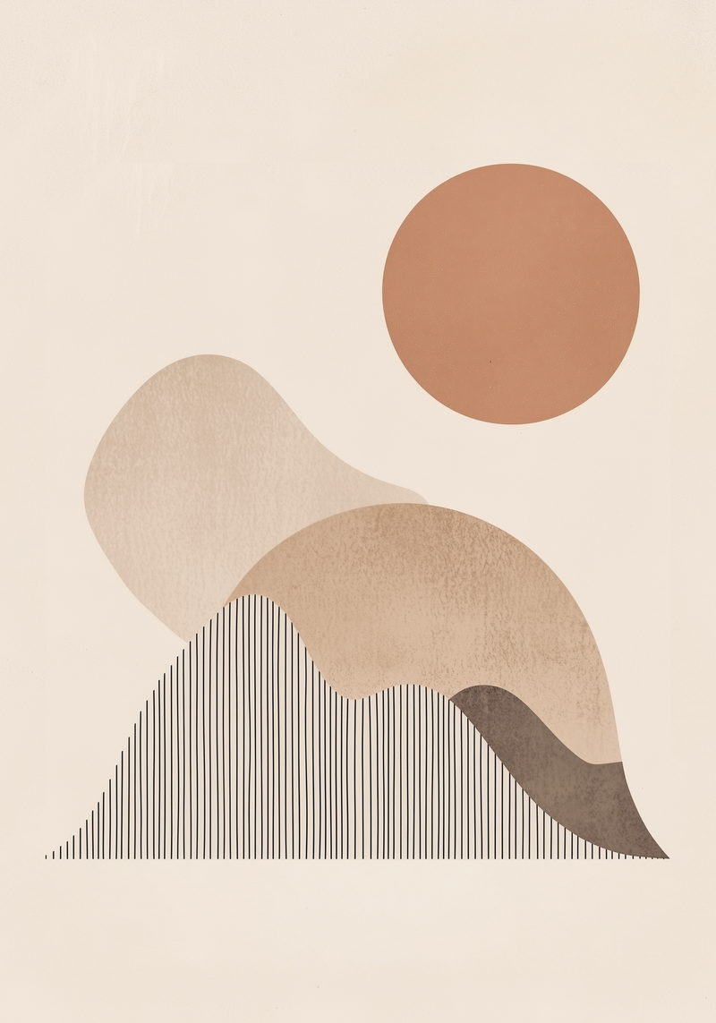 Terracotta Sun Horizon Poster