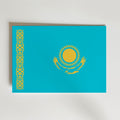 Kazakhstan National Flag Poster – modern konst och stilren konsttryck för hemmet hos Bozetto