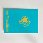 Kazakhstan National Flag Poster – modern konst och stilren konsttryck för hemmet hos Bozetto