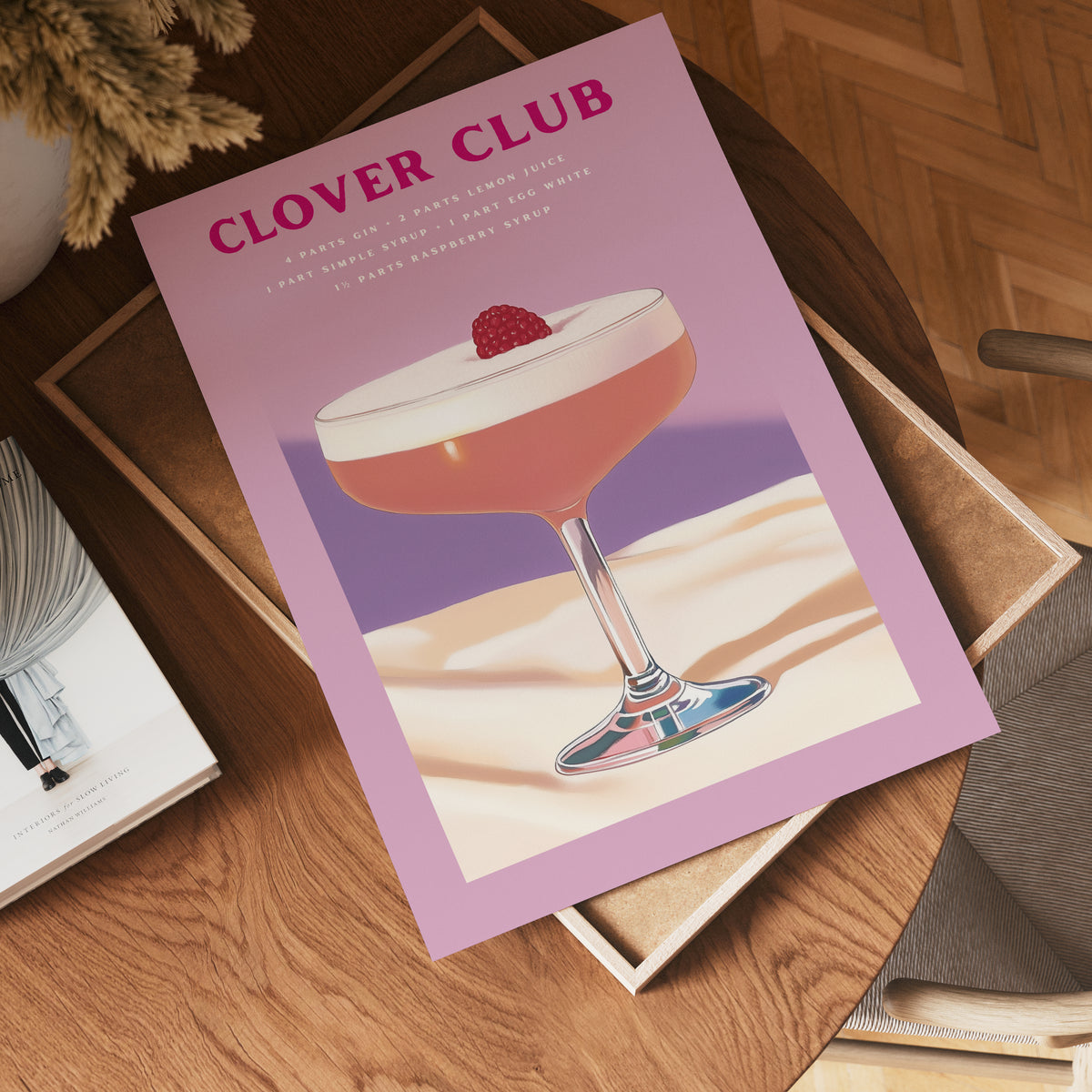 Clover Club Drink poster visad rakt fram – Bozetto affisch i hög tryckkvalitet i hög tryckkvalitet