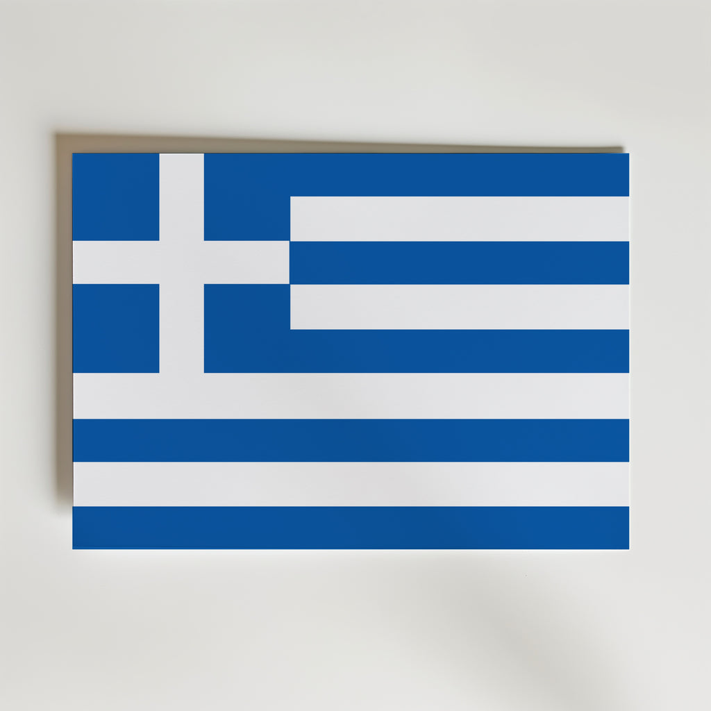 Greece National Flag Poster – modern konst och stilren konsttryck för hemmet hos Bozetto