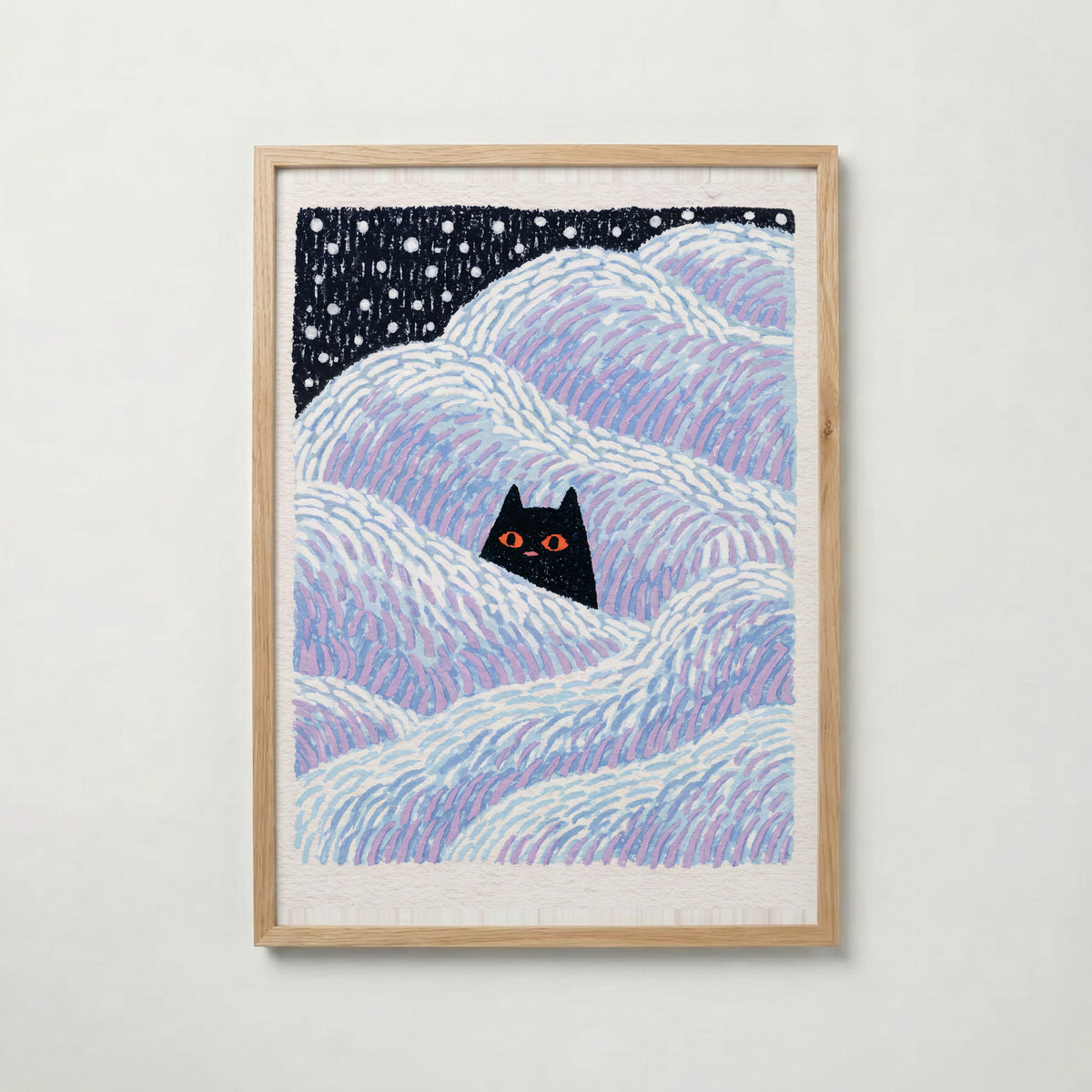 Hidden Cat Snowdrift Poster – ekram