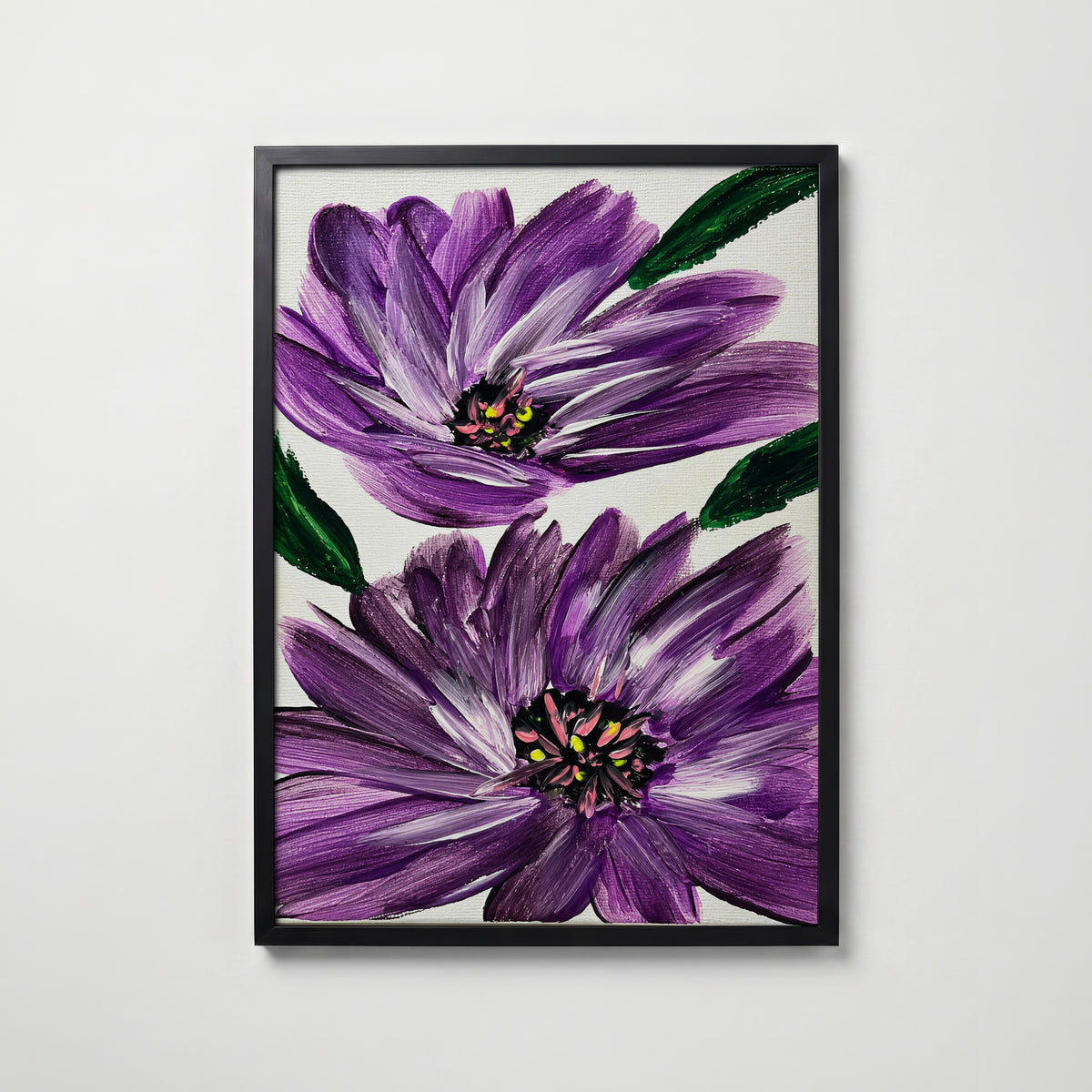 Sonia Tondkar Lila Blomster Poster – svart ram