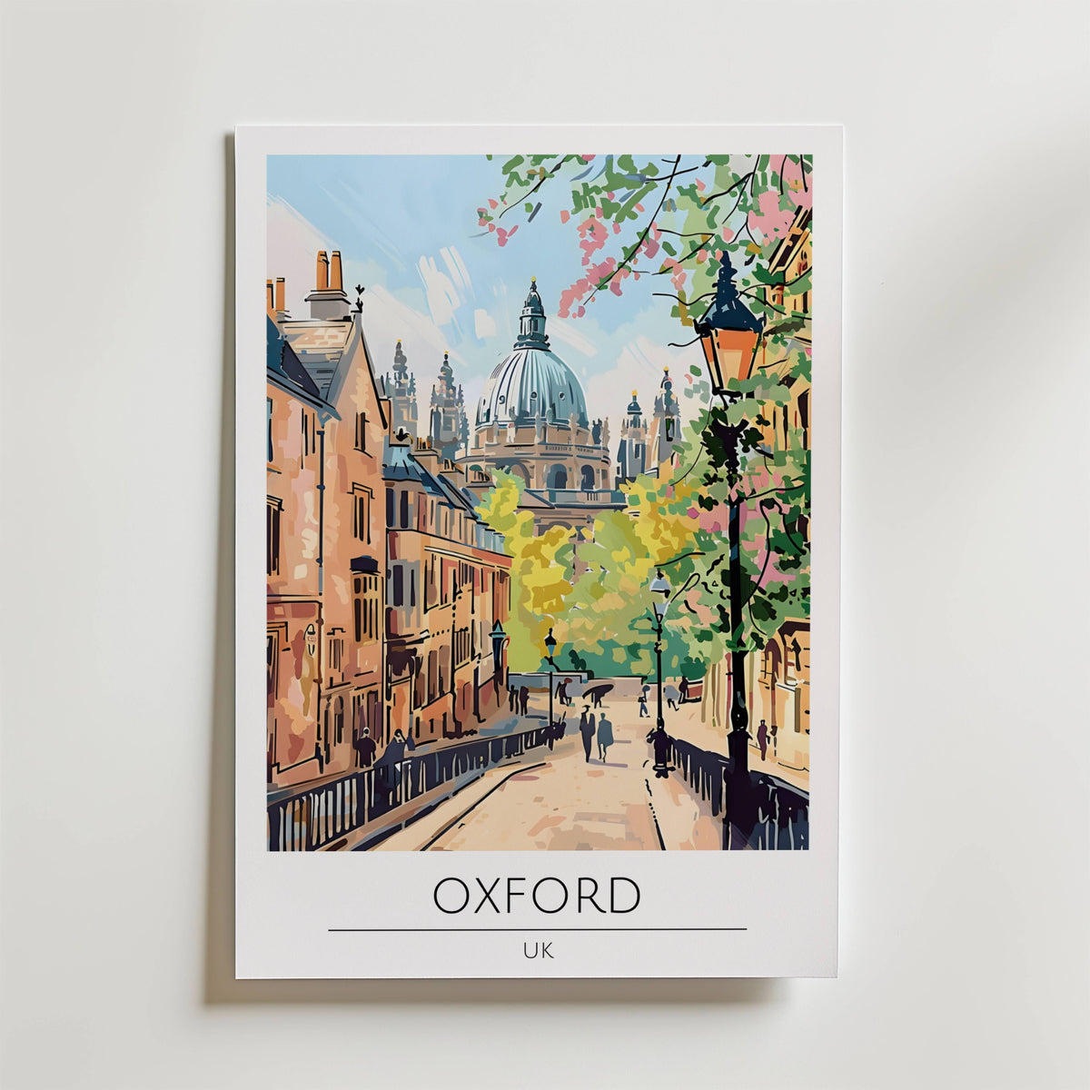 Oxford Dome View – stilfullt konsttryck från Bozetto, tryckt på matt finpapper i hög tryckkvalitet