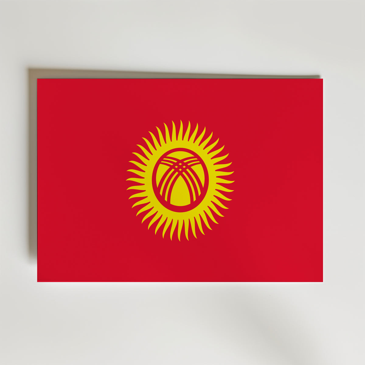 Kyrgyzstan National Flag Poster – modern konst och stilren konsttryck för hemmet hos Bozetto