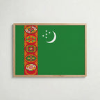 Turkmenistan National Flag Poster i ekram – inramad konsttryck för stilren inredning hos Bozetto