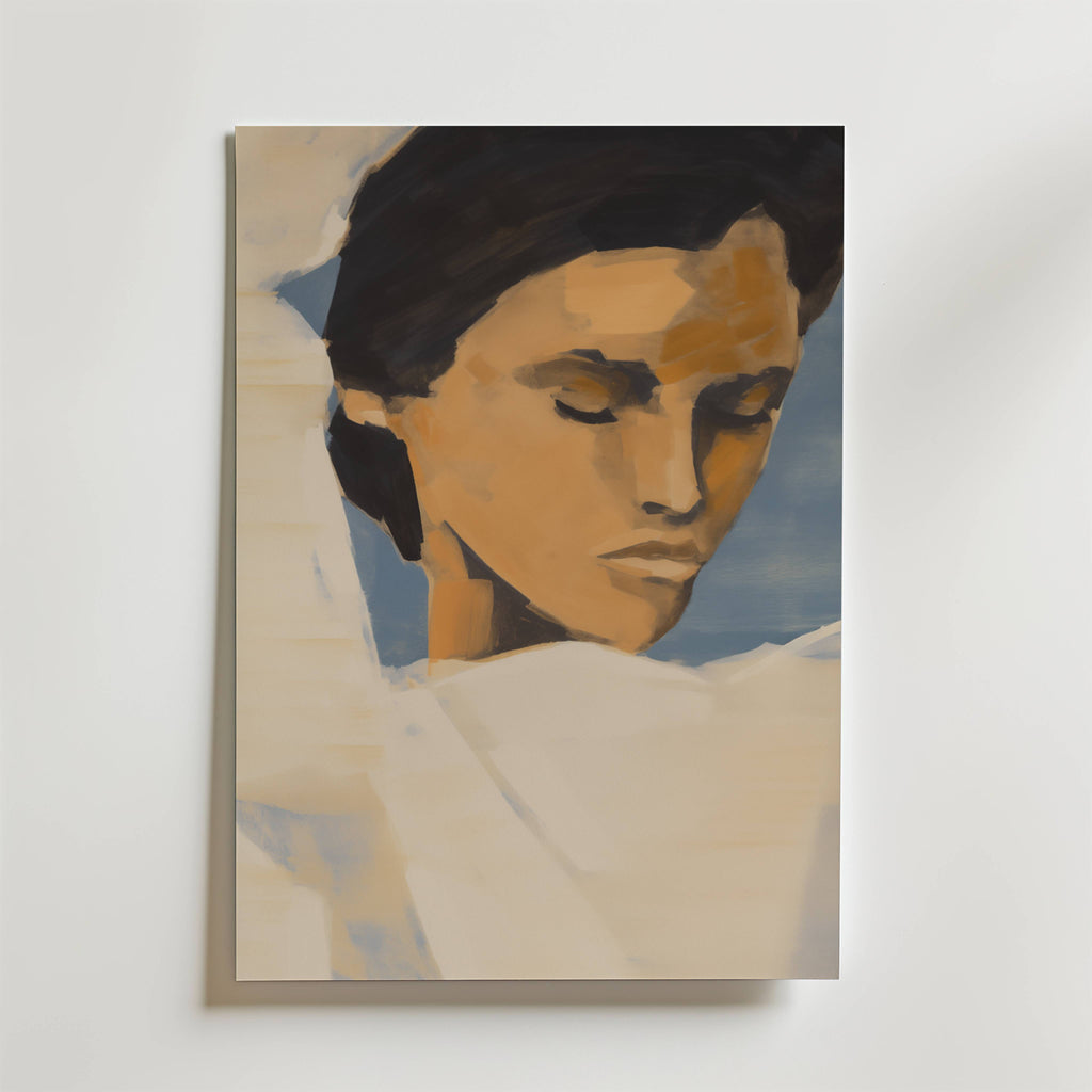 Serene Portrait – stilfullt konsttryck från Bozetto, tryckt på matt finpapper i hög tryckkvalitet
