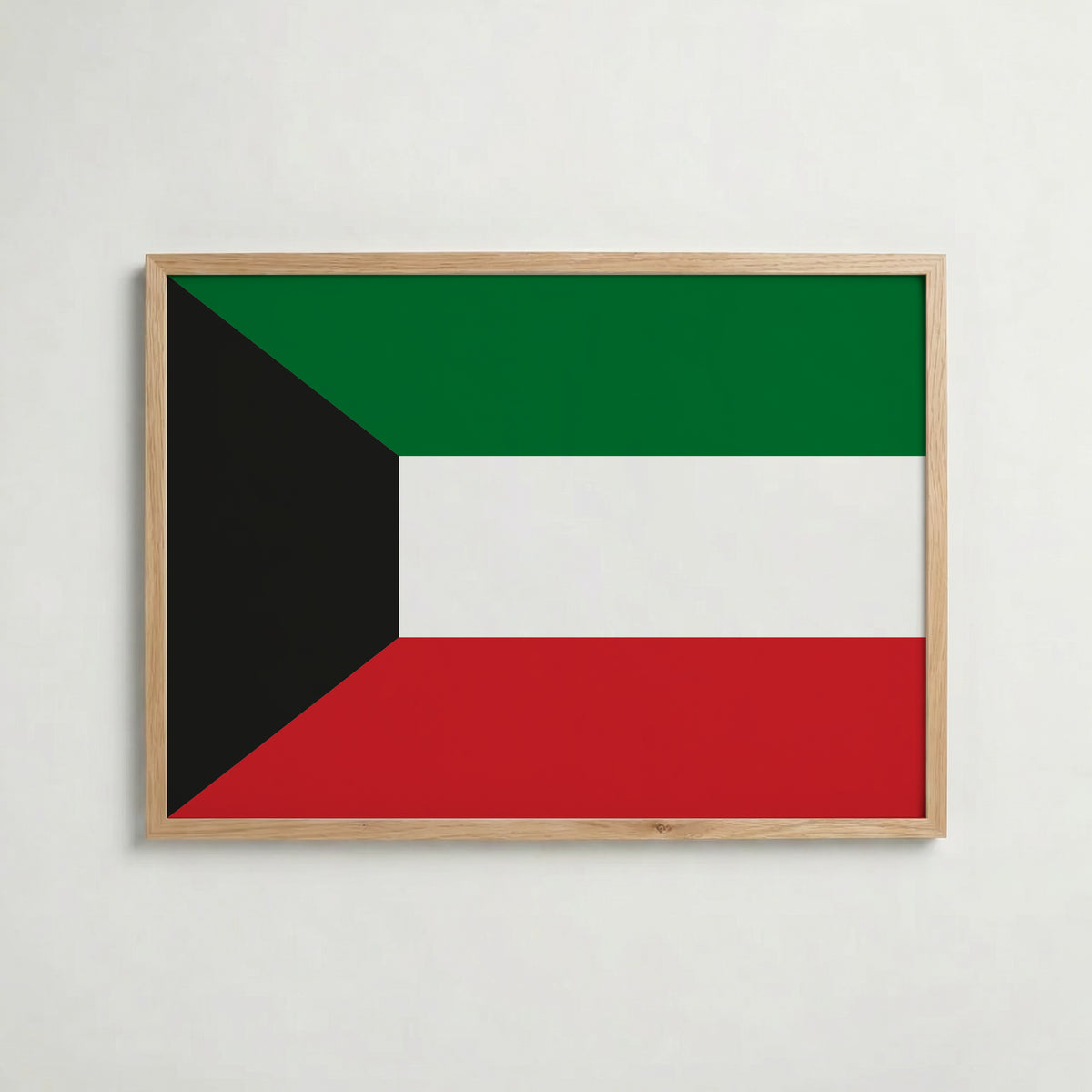 Kuwait National Flag Poster i ekram – inramad konsttryck för stilren inredning hos Bozetto