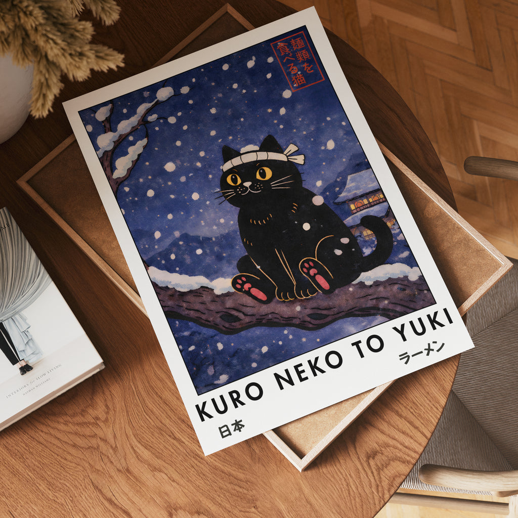 Kuro Neko to Yuki Cat poster visad rakt fram – Bozetto affisch i hög tryckkvalitet