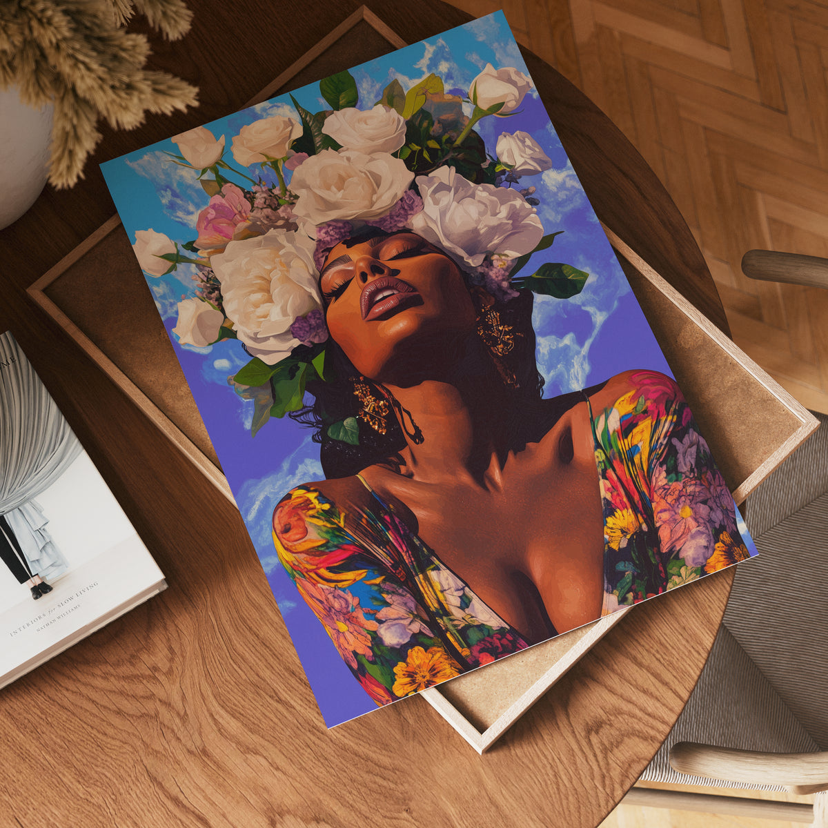 Floral Crown Portrait poster visad rakt fram – Bozetto affisch i hög tryckkvalitet