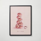Fika Tower Poster – svart ram