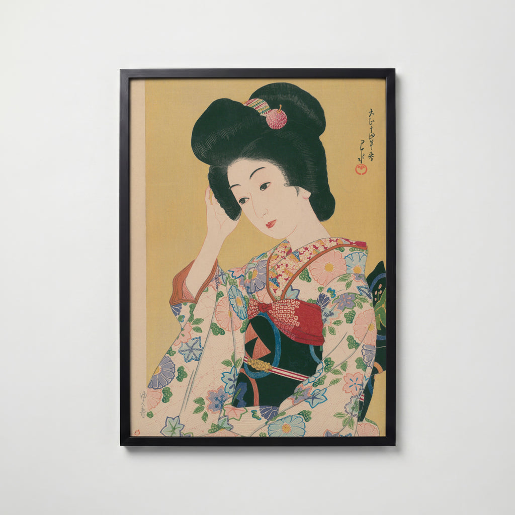 Hasui Kawase Departing Spring 1925 Poster – svart ram