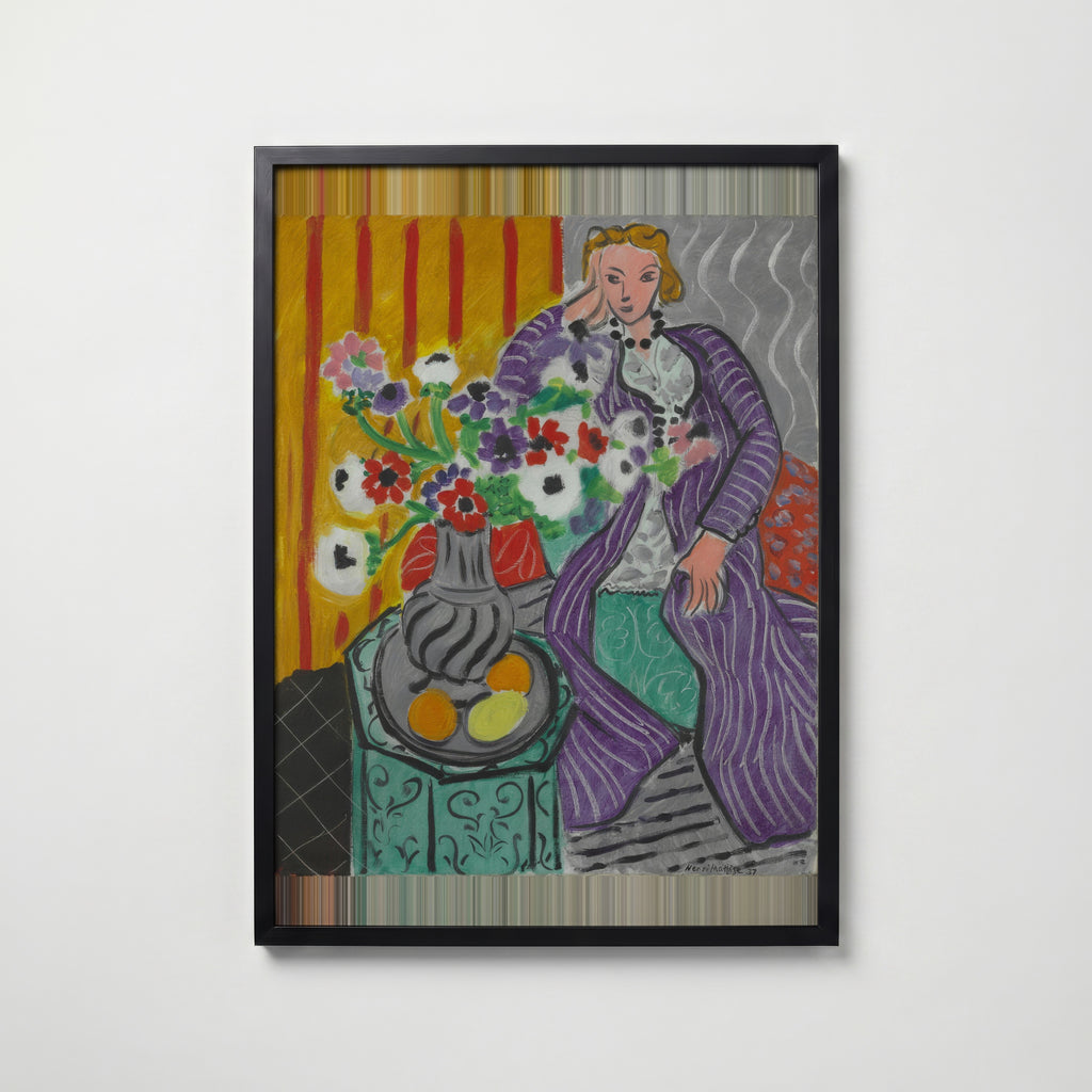 Henri Matisse Purple Robe and Anemones 1937 Poster – svart ram