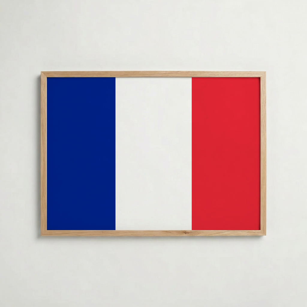 France National Flag Poster i ekram – inramad konsttryck för stilren inredning hos Bozetto
