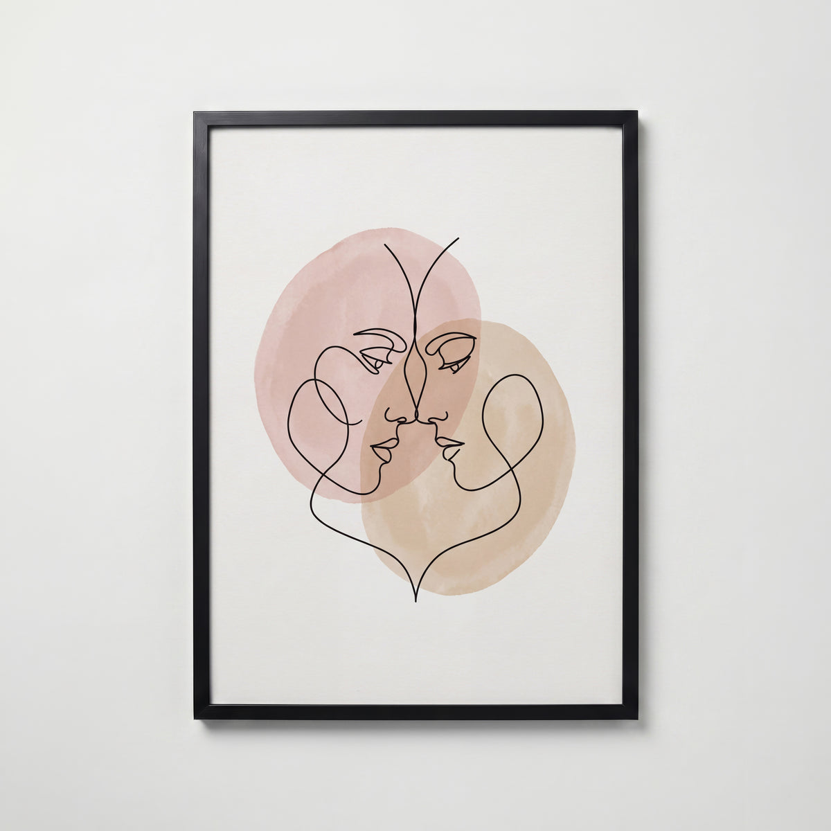 One Line Love Poster – svart ram