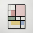 Piet Mondrian Composition in Pastel Poster – svart ram