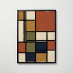 Piet Mondrian Composition in Terracotta Poster – svart ram