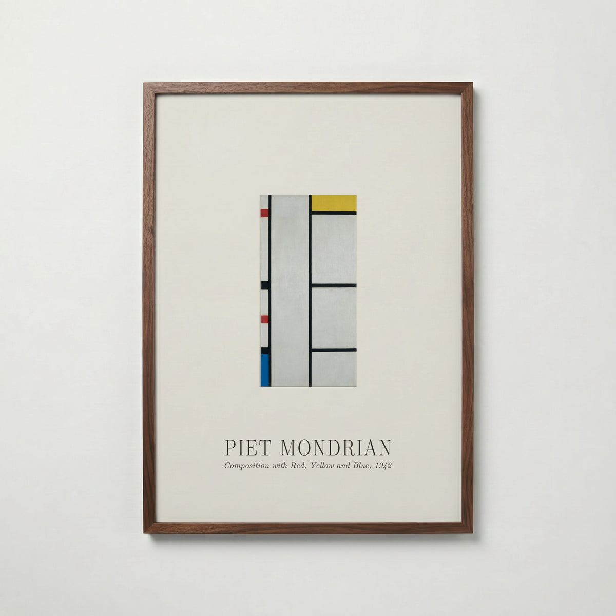 Piet Mondrian Composition with Red Yellow and Blue 1942 Poster – valnötsram