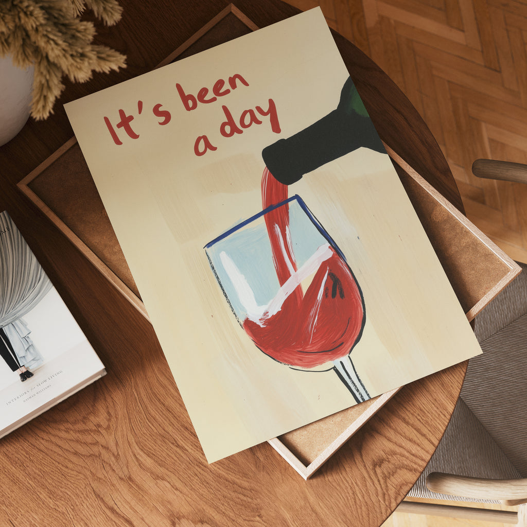 It’s Been a Day Wine – affisch med snyggt motiv, köp enkelt hos Bozetto i flera storlekar