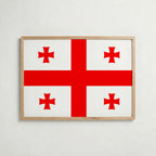 Georgia National Flag Poster i ekram – inramad konsttryck för stilren inredning hos Bozetto