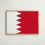 Bahrain National Flag Poster i ekram – inramad konsttryck för stilren inredning hos Bozetto