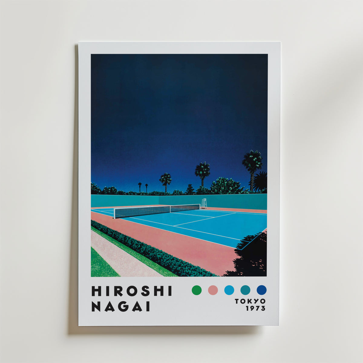 Mockup av Hiroshi Nagai Tropical affisch på vägg – köp enkelt hos Bozetto i hög kvalitet