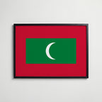 Maldives National Flag Poster i svart ram – stilren konsttryck som väggdekor från Bozetto