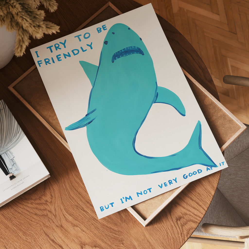 Friendly Shark – affisch med snyggt motiv, köp enkelt hos Bozetto i flera storlekar