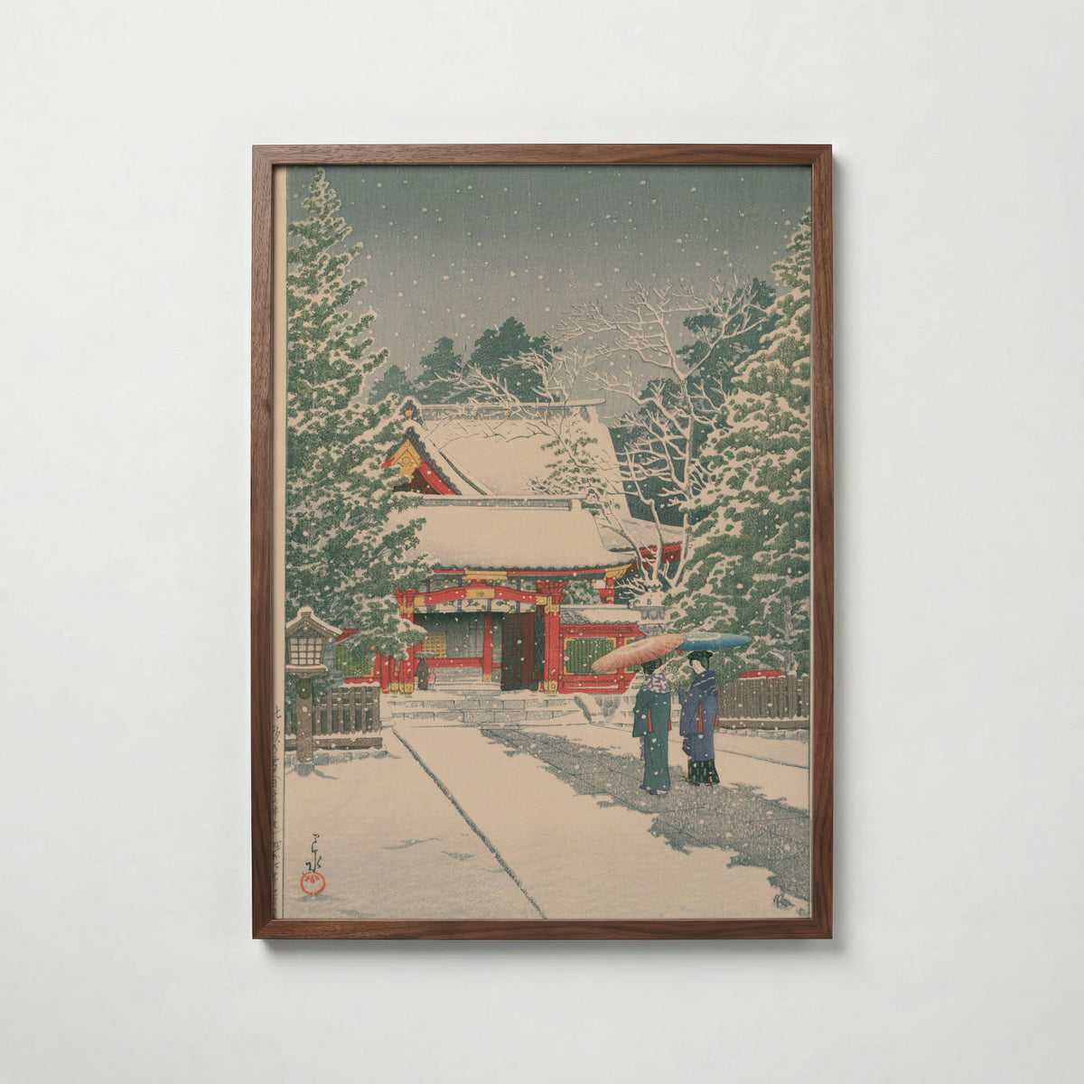 Hasui Kawase Snow at Hie Shrine 1931 Poster – valnötsram