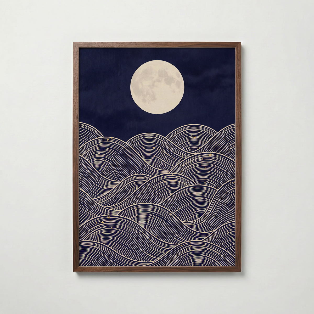 Moonlit Sea Poster – valnötsram
