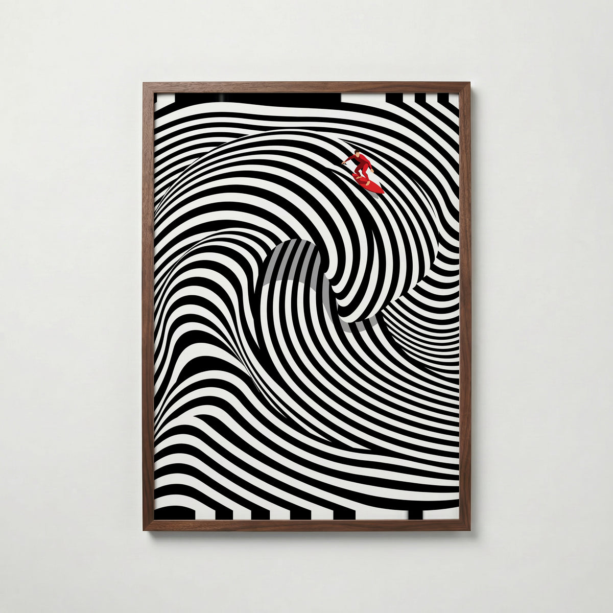 Op Art Surf Poster – valnötsram