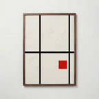 Piet Mondrian Composition with Small Red Square Poster – valnötsram
