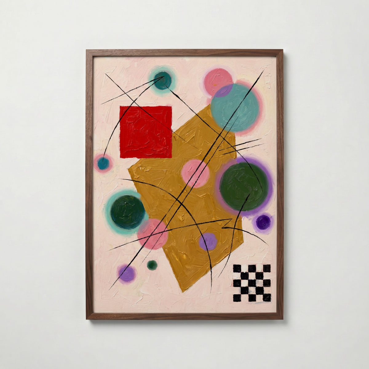 Wassily Kandinsky Red Accent Poster – valnötsram