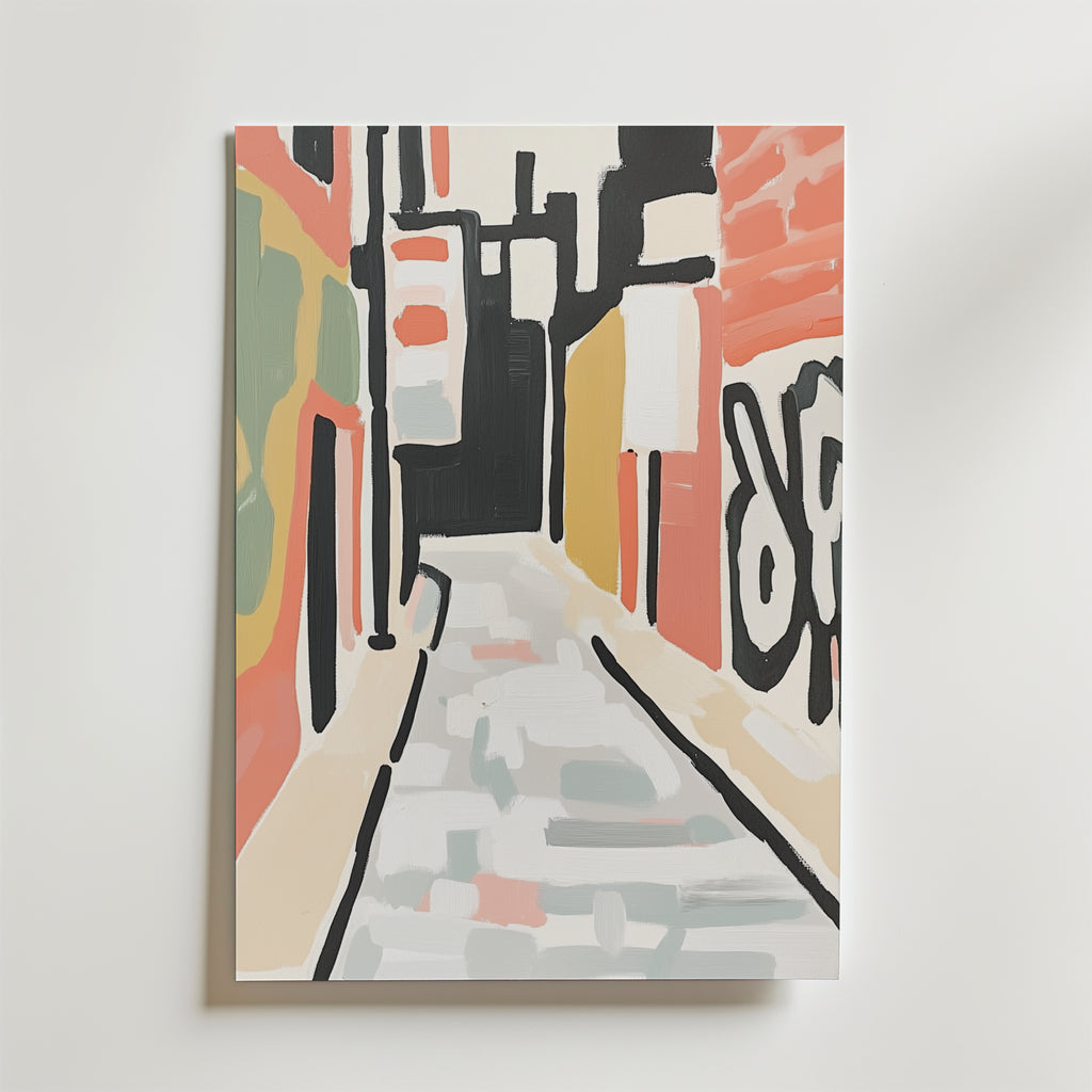 Backstreet Geometry – stilfullt konsttryck från Bozetto, tryckt på matt finpapper