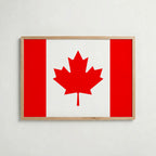 Canada National Flag Poster i ekram – inramad konsttryck för stilren inredning hos Bozetto