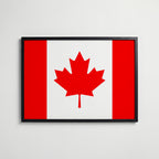 Canada National Flag Poster i svart ram – stilren konsttryck som väggdekor från Bozetto
