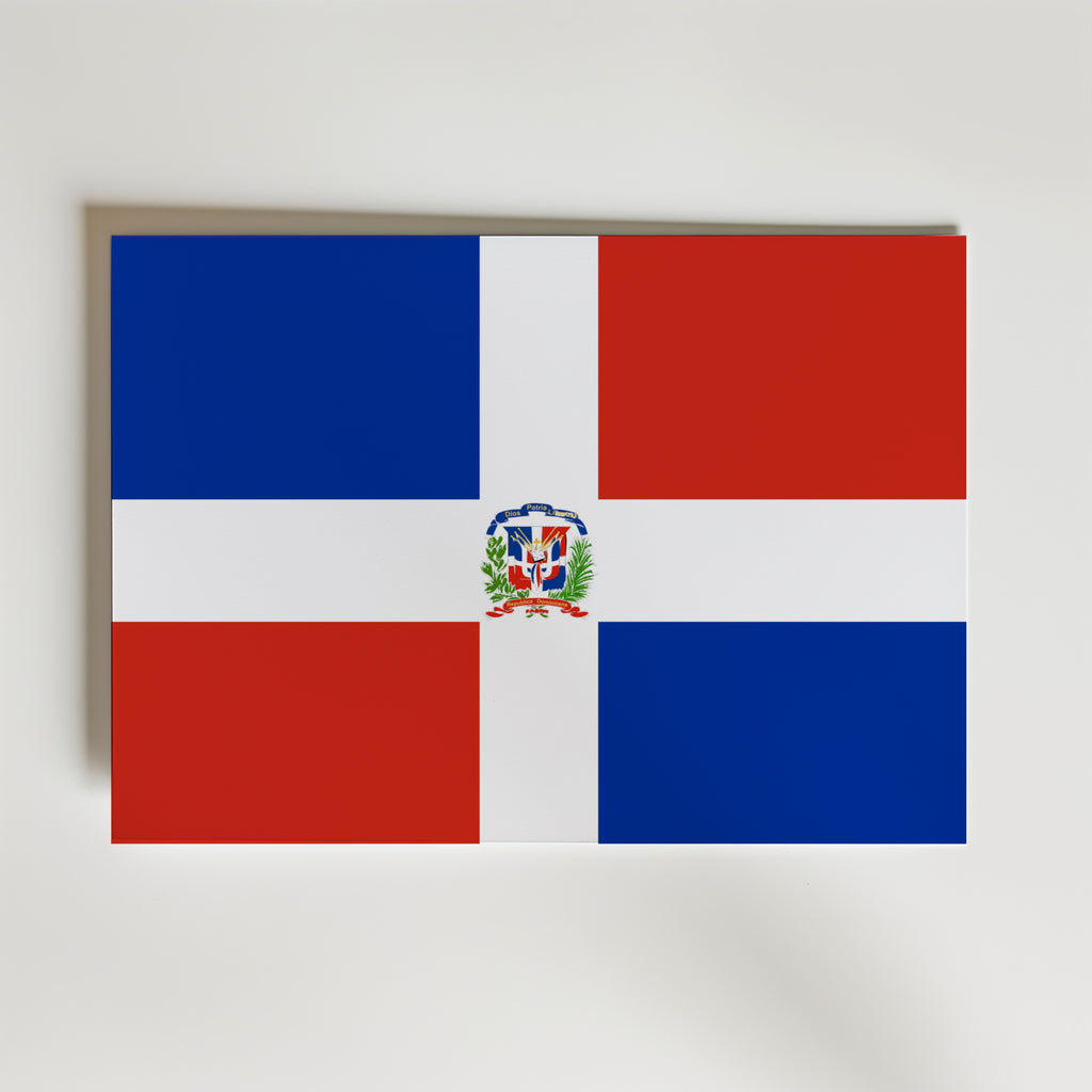Dominican Republic National Flag Poster – modern konst och stilren konsttryck för hemmet hos Bozetto