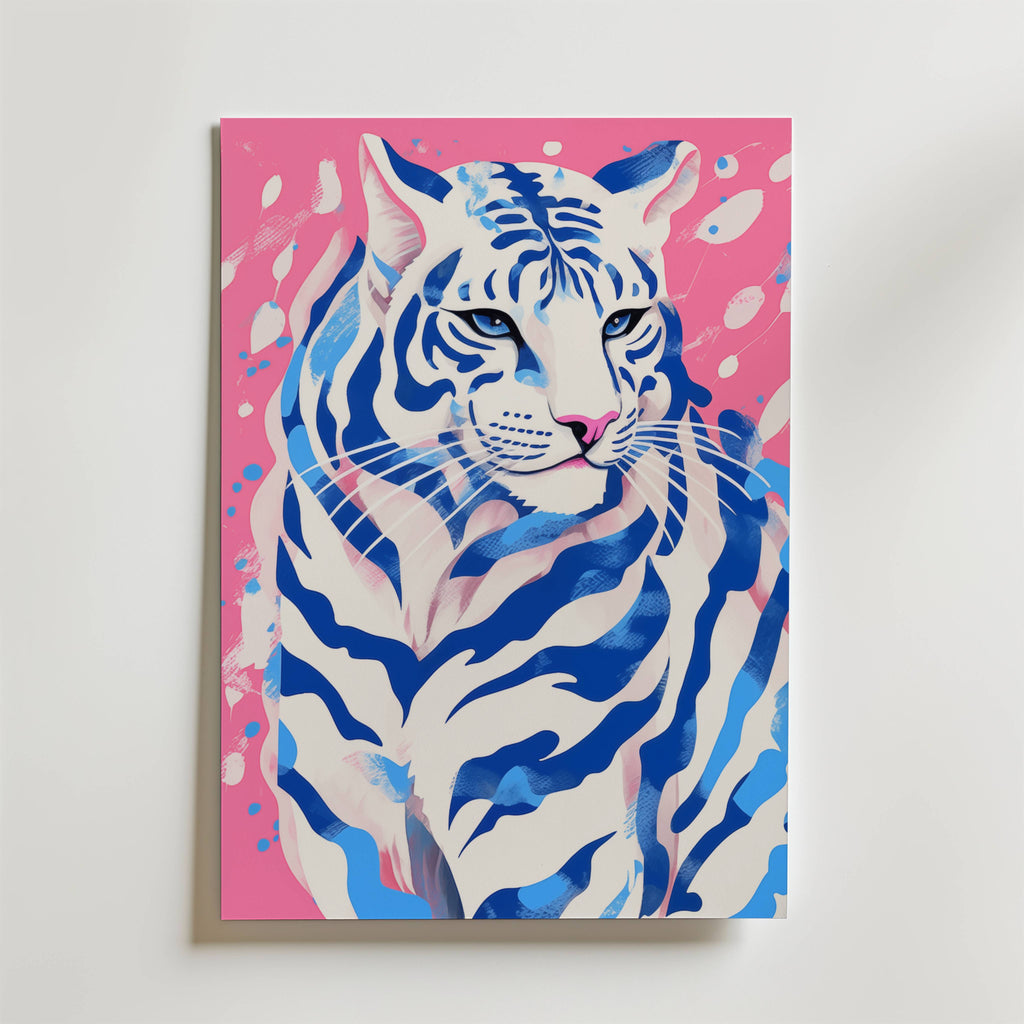 Whisper of the Blue Tiger – stilfullt konsttryck från Bozetto, tryckt på matt finpapper