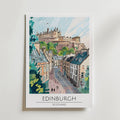 Edinburgh Castle View – stilfullt konsttryck från Bozetto, tryckt på matt finpapper