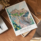 Edinburgh Castle View poster visad rakt fram – Bozetto affisch i hög tryckkvalitet