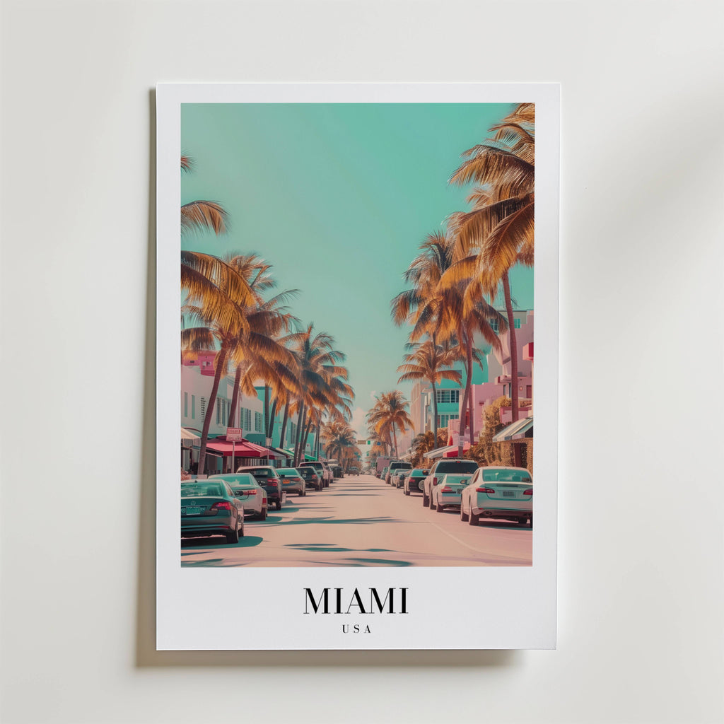 The Miami – stilfullt konsttryck från Bozetto, tryckt på matt finpapper i hög tryckkvalitet