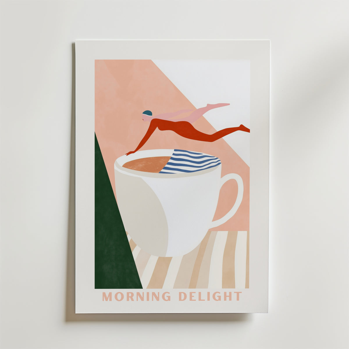 Coffe Diving Drink – stilfullt konsttryck från Bozetto, tryckt på matt finpapper