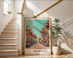 The Miami i väggmockup – konsttryck presenterat i verklig miljö av Bozetto i hög tryckkvalitet