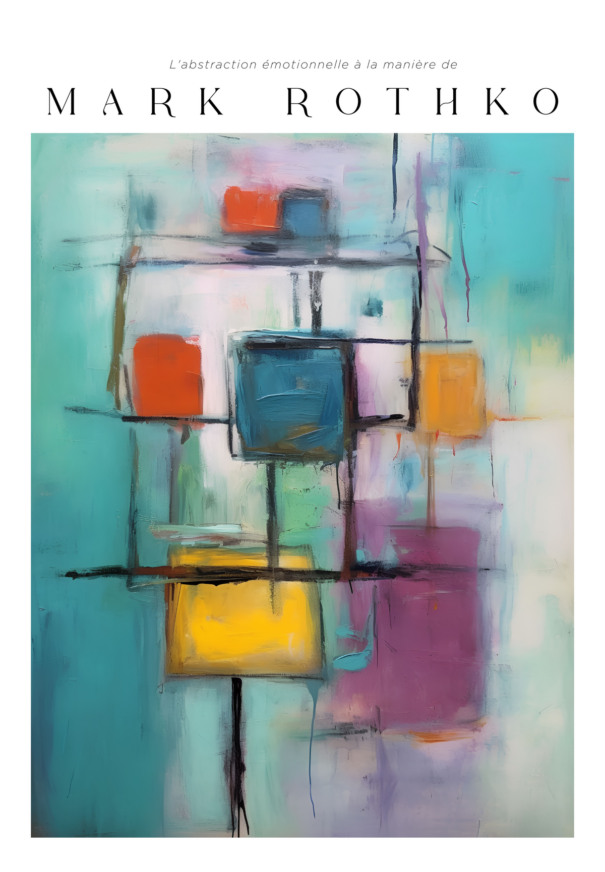 Vibrant Constructs Mark Rothko – stilfullt konsttryck från Bozetto, tryckt på matt finpapper